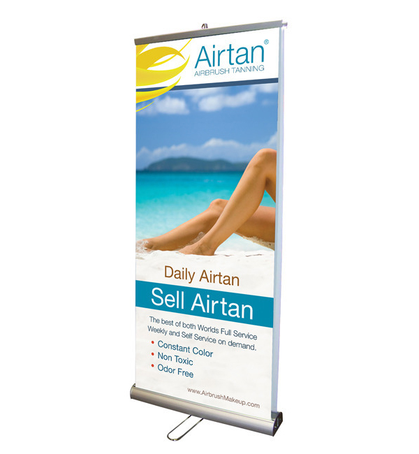 33" Roll-Up Retractable Double-Sided Banner Stand